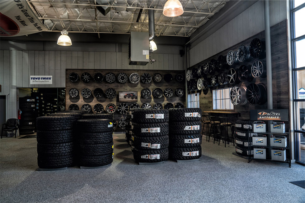 Showroom of custom wheels and rims